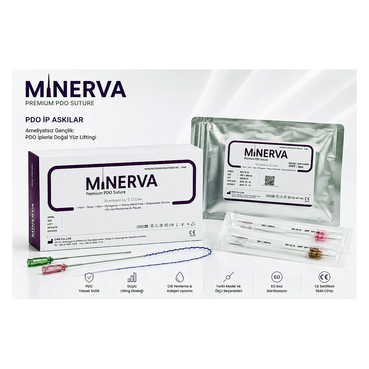 Minerva PDO İp Askılar Ana Ürün Görseli Minerva PDO İp Askılar profesyonel lifting