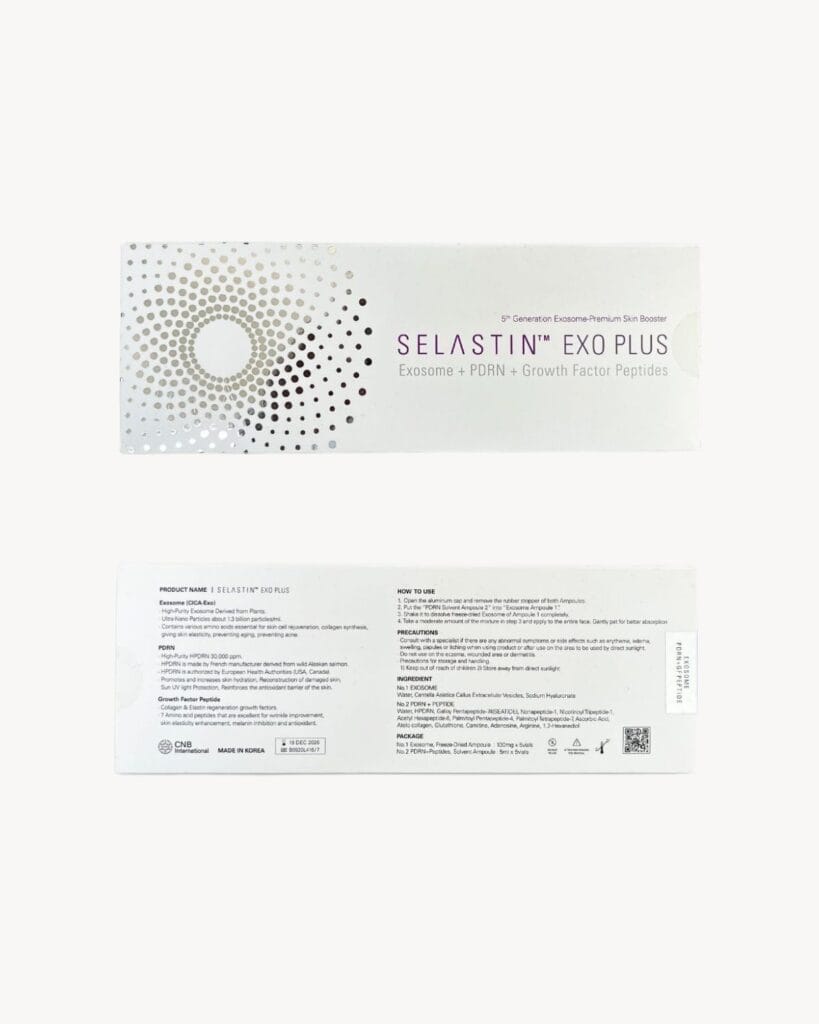 Selastin Exo Plus ürün kutusunun ön ve arka yüzü