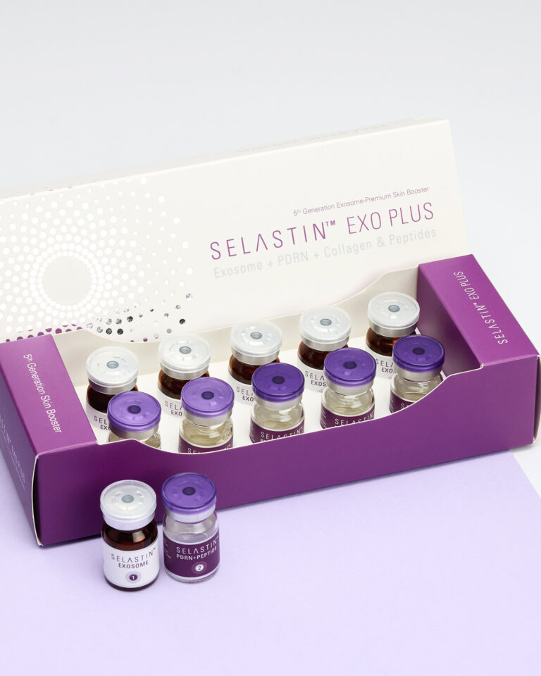 SELASTIN EXO PLUS kutusu ve eksozom ile HPDRN peptit flakon seti