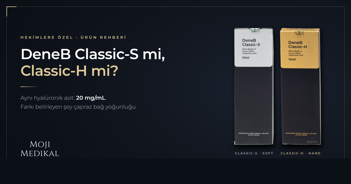 DeneB Classic-S ve DeneB Classic-H 10 mL vücut dolgusu kutuları karşılaştırma