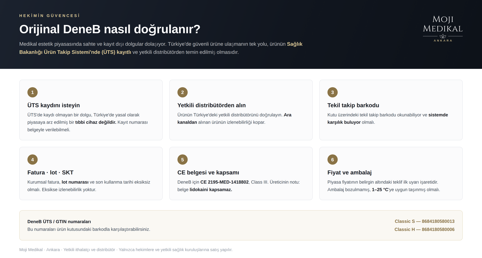 Orijinal DeneB nasıl doğrulanır — ÜTS kaydı ve ürün kontrol listesi